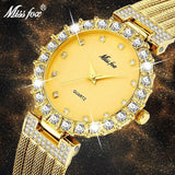 MISS FOX Luxury Brand Big Simulated Lab Diamond Ladies Wrist Watches - The Jewellery Supermarket