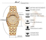 MISS FOX Luxury Brand Gold Bling Simulated Lab Diamonds Women's Watches - The Jewellery Supermarket