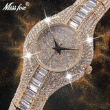 MISS FOX Luxury Ladies 18KGP Stainless Steel Watch with Rhinestones