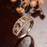 Natural AAA+ Zircon Crystal Flower Hollow Ethnic Ring - The Jewellery Supermarket
