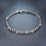 New Arrival 4mm Luxury Round AAA+ Cz Diamonds Silver Bracelet Bangle - The Jewellery Supermarket