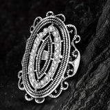 New Bohemia Fashion Antique Tibetan Silver White Crystal Vintage Ring - The Jewellery Supermarket
