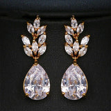 New Classic Luxury Teardrop Crystal AAA+ Cubic Zirconia Diamonds Long Earrings - The Jewellery Supermarket