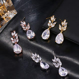 New Classic Luxury Teardrop Crystal AAA+ Cubic Zirconia Diamonds Long Earrings - The Jewellery Supermarket