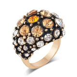New Fashion Antique Gold Mosaic Crystal Vintage Fashion Ring - The Jewellery Supermarket