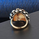 New Fashion Antique Gold Mosaic Crystal Vintage Fashion Ring - The Jewellery Supermarket