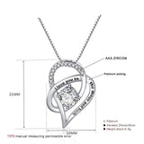 New Fashion Elegant Love Heart Shape AAA+ Cubic Zirconia Diamonds Drop Necklace Pendant - The Jewellery Supermarket