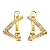 New Fashion Irregular Geometric AAA+ Cubic Zirconia Diamonds Turning Earrings