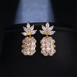 New Fashion Pineapple Shape Luxury AAA+ Cubic Zirconia Diamonds Earrings