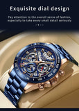 New Fashion Stainless Steel Top Brand Luxury Sports Chronograph Quartz Watch - The Jewellery Supermarket