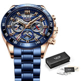 New Fashion Stainless Steel Top Brand Luxury Sports Chronograph Quartz Watch - The Jewellery Supermarket