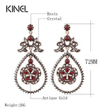 New Fashion Water Drop Red Resin Crystal Flowers Earrings For Women