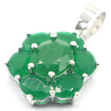 New for 2021 Green Emerald White CZ Silver Earrings Pendant - The Jewellery Supermarket