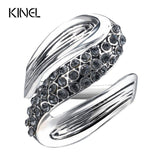 New Grey Antique Silver Color Retro Crystal Rings For Women - The Jewellery Supermarket