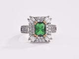 New Luxury Green Color Princess Cut Silver High Quality AAA+ Cubic Zirconia Diamonds Ring - The Jewellery Supermarket
