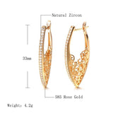New Rose Gold AAA+ Natural Zircon Flower Micro Wax Inlay Hollow Drop Earrings - The Jewellery Supermarket