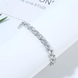 New Trendy Fine Jewellery Leaves Design Silver Bracelet Bangle For Women - The Jewellery Supermarket