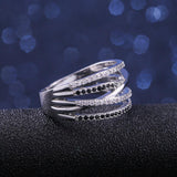New Twist Ethnic Style Black&White Stone Micro Paved AAA+ Cubic Zirconia Diamonds Ring - The Jewellery Supermarket