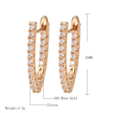 New V Shape Rose Gold AAA Natural Zircon Long Earrings - The Jewellery Supermarket