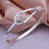 Nice Silver Colour Fashion Charm 925 Stamped Bracelets Bangles