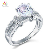 Outstanding 2 Carat Simulated Lab Diamond Silver Wedding Promise Engagement Ring - The Jewellery Supermarket