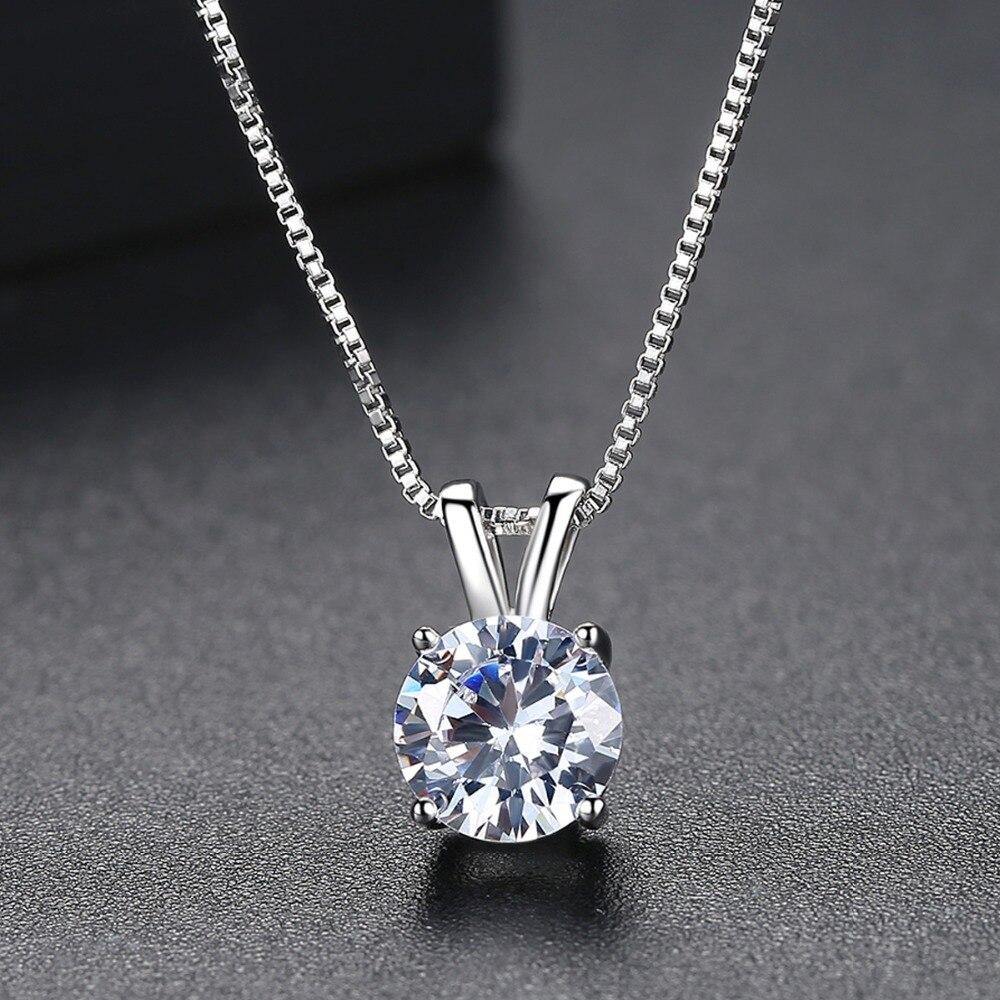 Outstanding AAA+ 2ct Solitaire Cubic Zirconia Diamonds Pendant Necklace - The Jewellery Supermarket