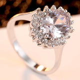 Outstanding Flower AAA Cubic Zirconia Diamonds and Crystals 3 Colour Ring - The Jewellery Supermarket