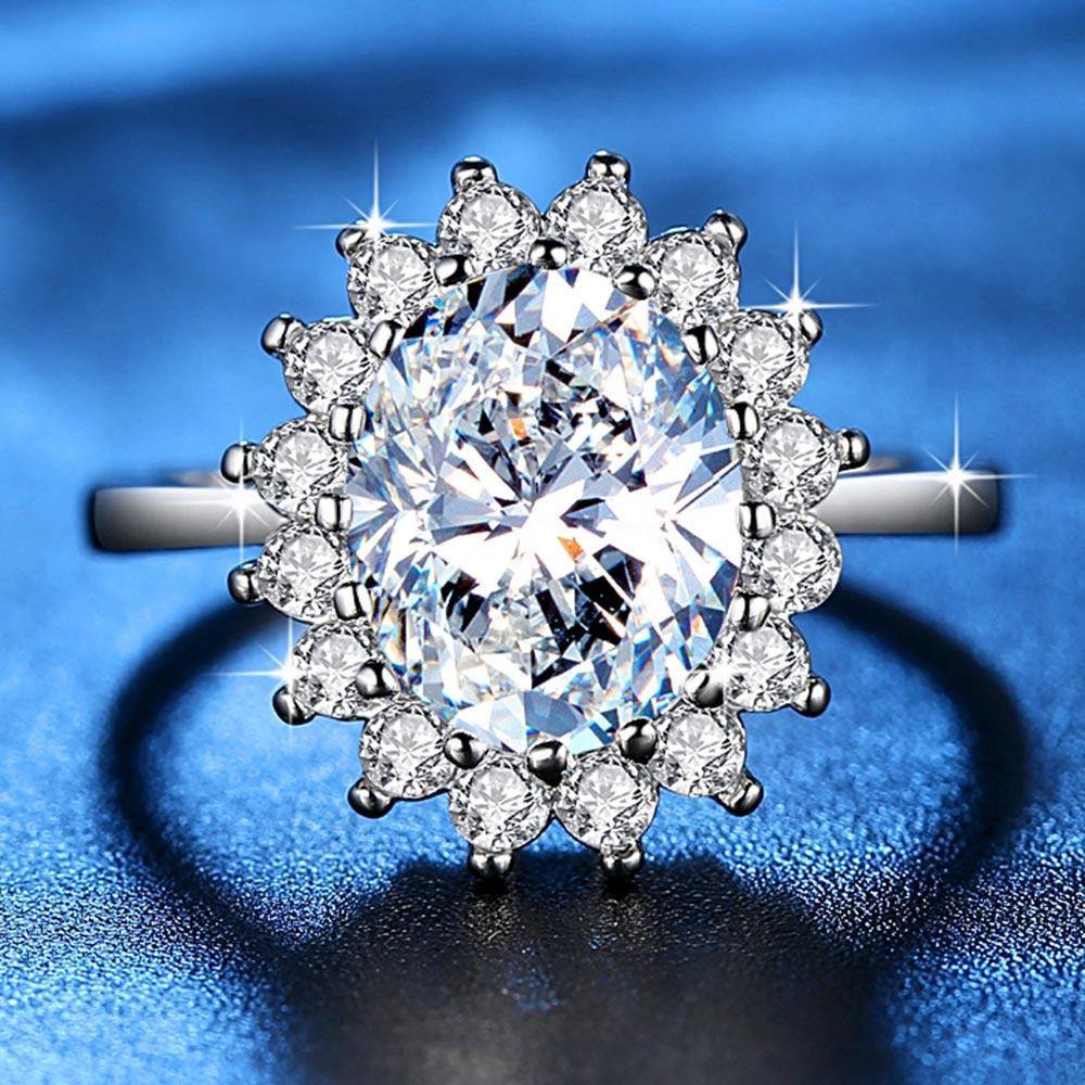 Outstanding Flower AAA Cubic Zirconia Diamonds and Crystals 3 Colour Ring - The Jewellery Supermarket