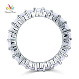 Outstanding Oval Cut 5 Ct. Total Simulated Lab Diamond Silver Wedding Eternity Ring - The Jewellery Supermarket