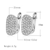 Oval AAA+ High Quality White Cubic Zirconia Gold Plated Earrings - The Jewellery Supermarket