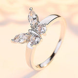 Pretty Butterfly Shining Crystal AAA Cubic Zirconia Diamonds Ring