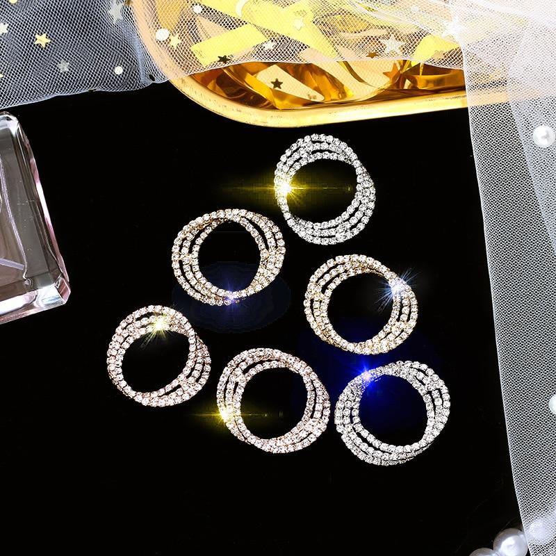 Radiant Circle Stud Rhinestone Earrings Gold or Silver Plated - Best Online Prices - The Jewellery Supermarket