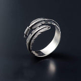 Real 925 Sterling Pretty Silver Feather Ring - Best Online Prices