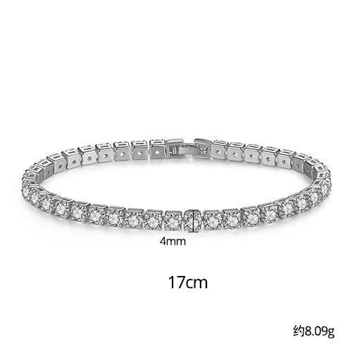 Silver 3mm 4MM 5MM 17cm 19CM AAA+ CZ Tennis Bracelet Bangle For Women - The Jewellery Supermarket