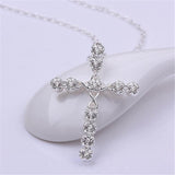 Silver Charms Noble Fashion Jewelry - Classic Cross Crystal Necklace - The Jewellery Supermarket