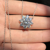 Silver Color Pave AAAAA Simulated Diamond Flower Pendant Necklace Earring and Ring - The Jewellery Supermarket