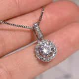 Silver Color S925 VVS1 Simulated Diamond 2 Carat Necklace Pendant for Women - The Jewellery Supermarket