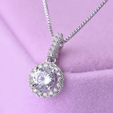Silver Color S925 VVS1 Simulated Diamond 2 Carat Necklace Pendant for Women - The Jewellery Supermarket