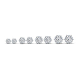 Silver Round Lady Six Claws Round Cut Stud Sona Diamonds Earrings for Women - The Jewellery Supermarket