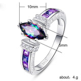 Special Marquise Shape Shiny Purple AAA Zircon Crystals Prong Setting Fashion Ring - The Jewellery Supermarket