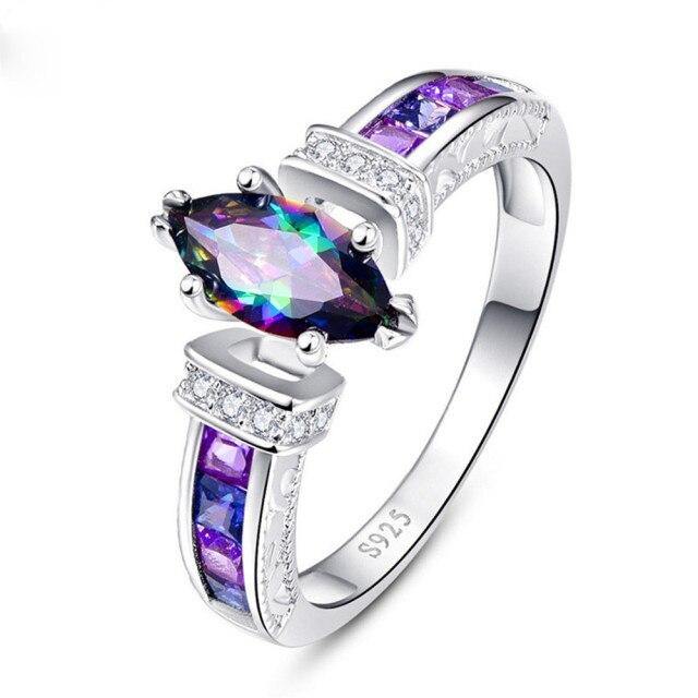 Special Marquise Shape Shiny Purple AAA Zircon Crystals Prong Setting Fashion Ring - The Jewellery Supermarket