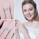Splendid AAA+ Cubic Zirconia Diamonds 925 Sterling Silver Bow knot Ring - The Jewellery Supermarket