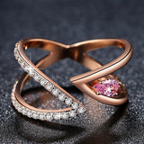 Splendid Rose Gold Color AAA+ Cubic Zirconia Diamonds Ring - The Jewellery Supermarket