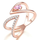 Splendid Rose Gold Color AAA+ Cubic Zirconia Diamonds Ring - The Jewellery Supermarket