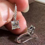 Stunning 925 sterling silver 1 Carat  Lab Diamond Dangle Earrings
