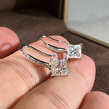 Stunning 925 sterling silver 1 Carat Lab Diamond Dangle Earrings - The Jewellery Supermarket