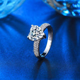 Stunning AAA Cubic Zirconia Diamonds and Crystals 925 Silver Heart Ring - The Jewellery Supermarket