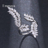 Stunning Shiny Leaf Shape AAA Cubic Zirconia Diamonds Adjustable Ring