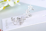 Superb 925 Sterling Silver CZ Zircon Crystals Butterfly Star Flower Stud Earring - The Jewellery Supermarket