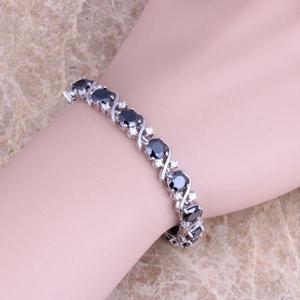 Superb AAA+ Cubic Zirconia Diamonds and Crystals Silver Bracelet - The Jewellery Supermarket